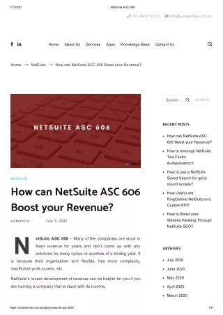 What are the benefits of Netsuite ASC 606?
