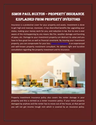 Simon Paul Buxton – Property Insurance Explained from Property Investors