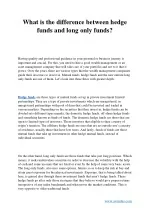 What is the difference between hedge funds and long only funds? - slide 1