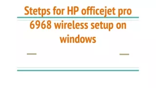 hp officejet pro 6968 wireless setup on windows