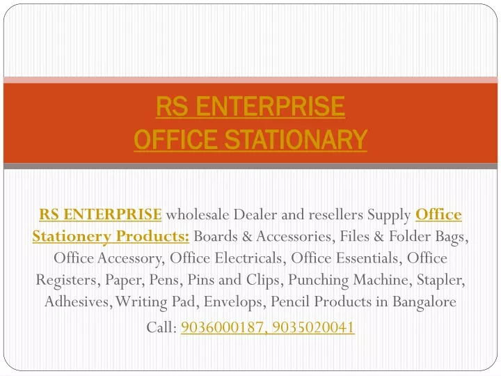 rs enterprise office stationary