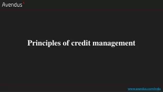 principles of credit management