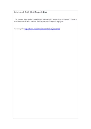 get micro job script best micro job sites