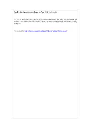 top doctor appointment code in php ais technolabs
