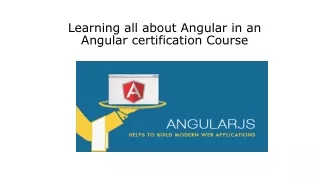 Learning all about Angular in an Angular certification Course