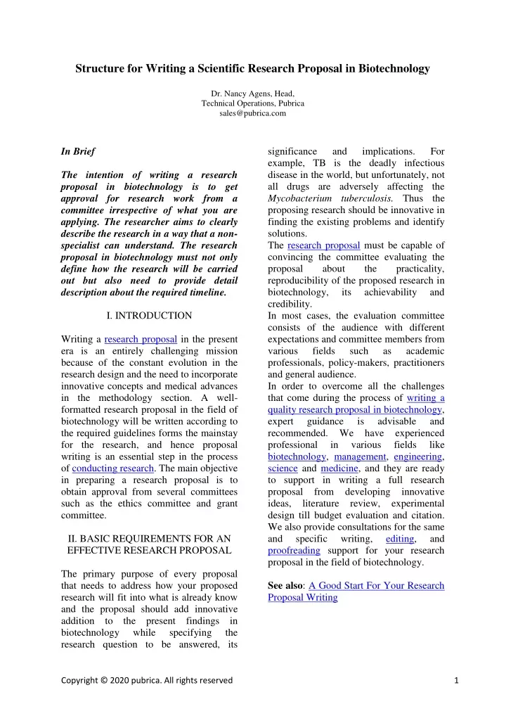 structure for writing a scientific research