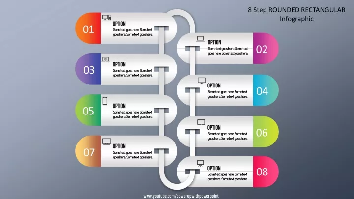 8 step rounded rectangular infographic