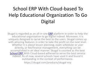 school erp with cloud based to help educational organization to go digital