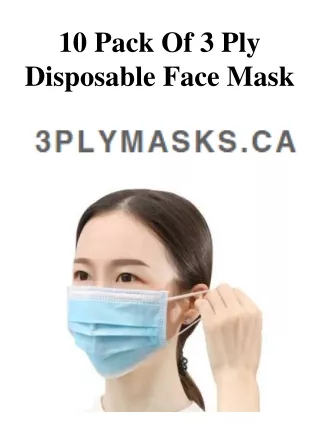 10 Pack Of 3 Ply Disposable Face Mask