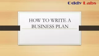 oddy Labs- How To Write A Business Plan - Academic writing