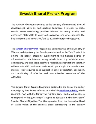 Swasth Bharat Prerak Program