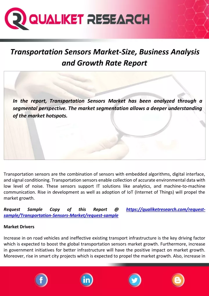 transportation sensors market size business
