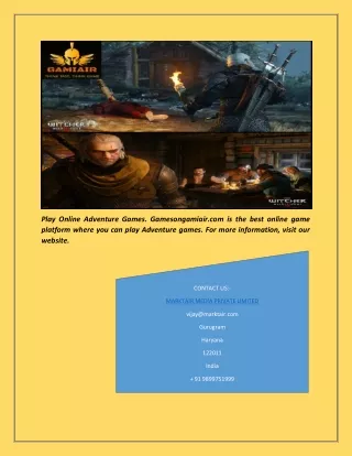 play online adventure games gamesongamiair