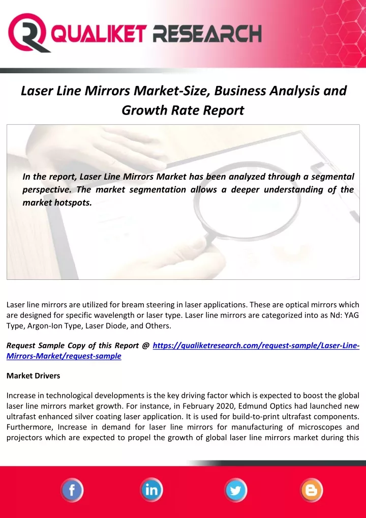 laser line mirrors market size business analysis
