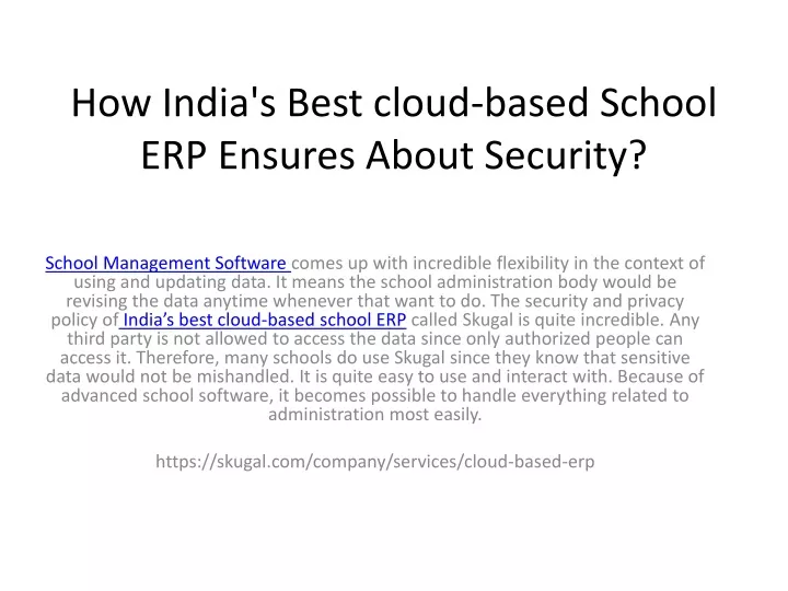 how india s best cloud based school erp ensures about security