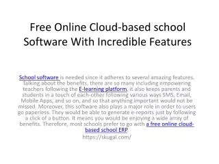 free online cloud based school software with incredible features