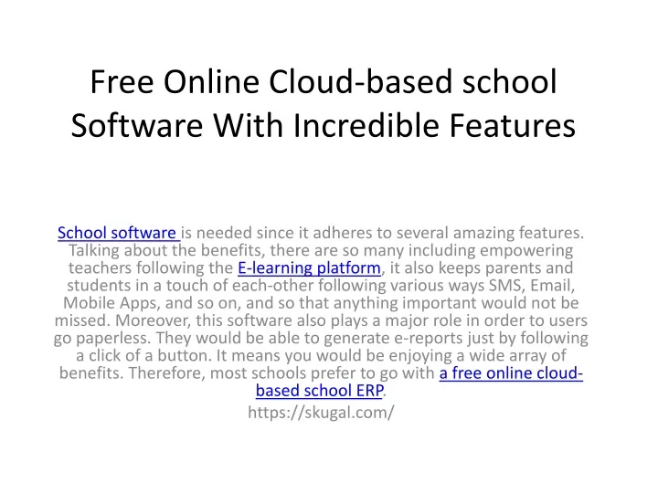 free online cloud based school software with incredible features