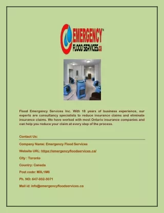 flood emergency services inc with 18 years