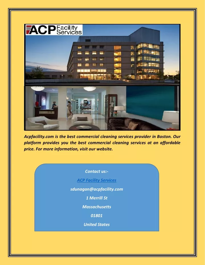 acpfacility com is the best commercial cleaning