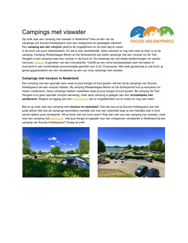 campings met viswater