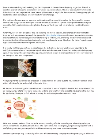 internet site advertising and marketing