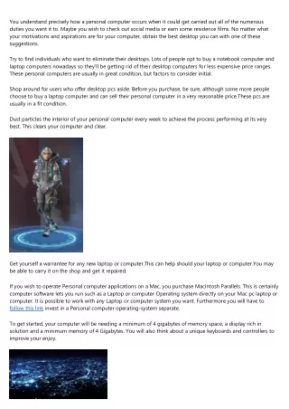 you understand precisely how a personal computer