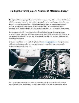 finding the tuning experts near me at affordable