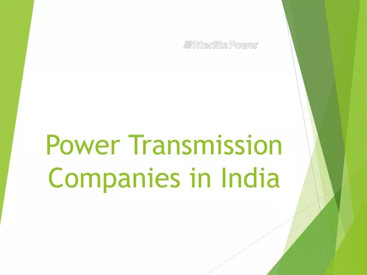 power transmission companies in india
