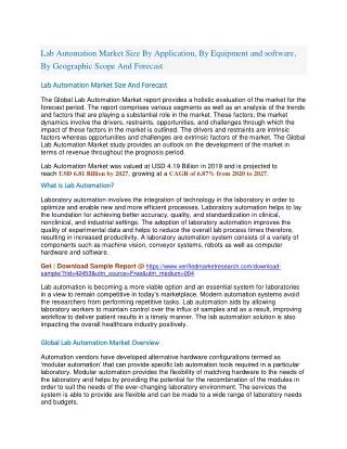 lab automation market size by application