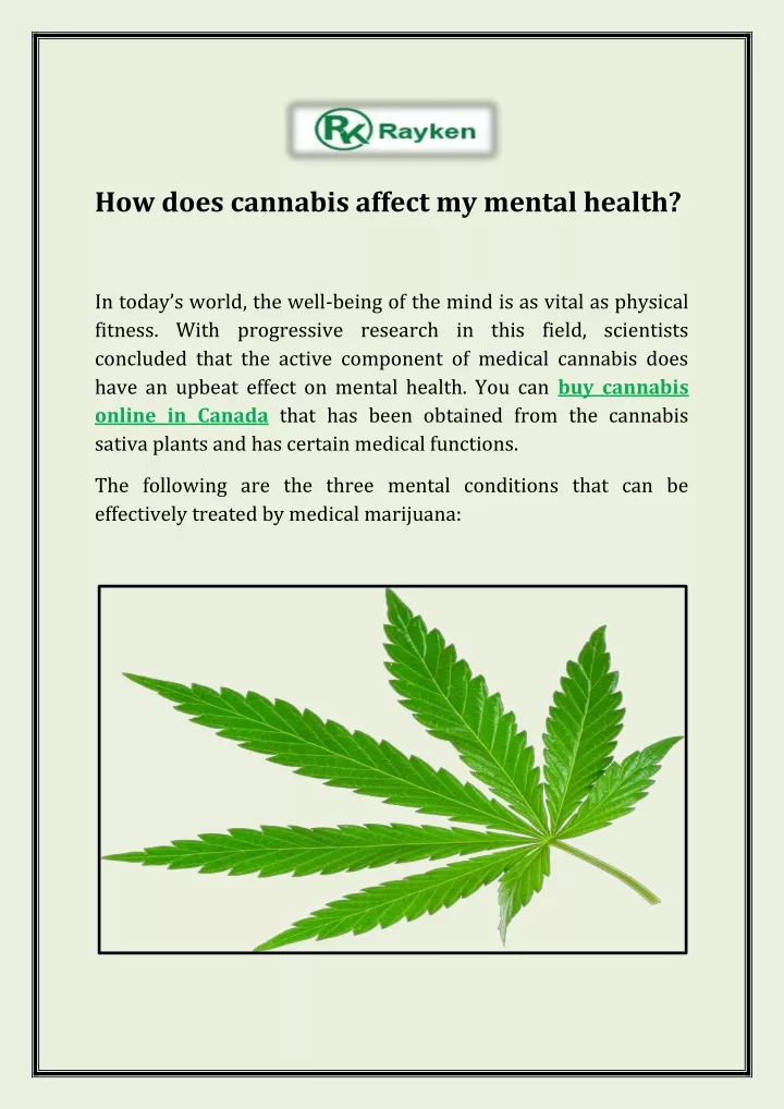 how does cannabis affect my mental health