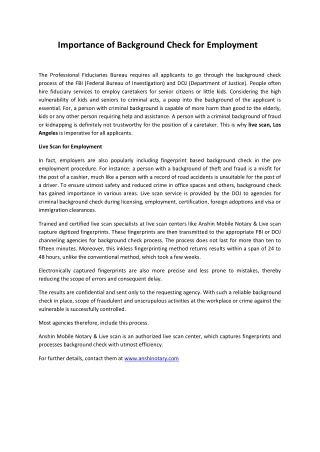 importance of background check for employment