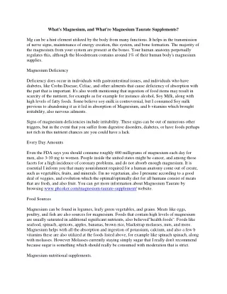 what s magnesium and what re magnesium taurate