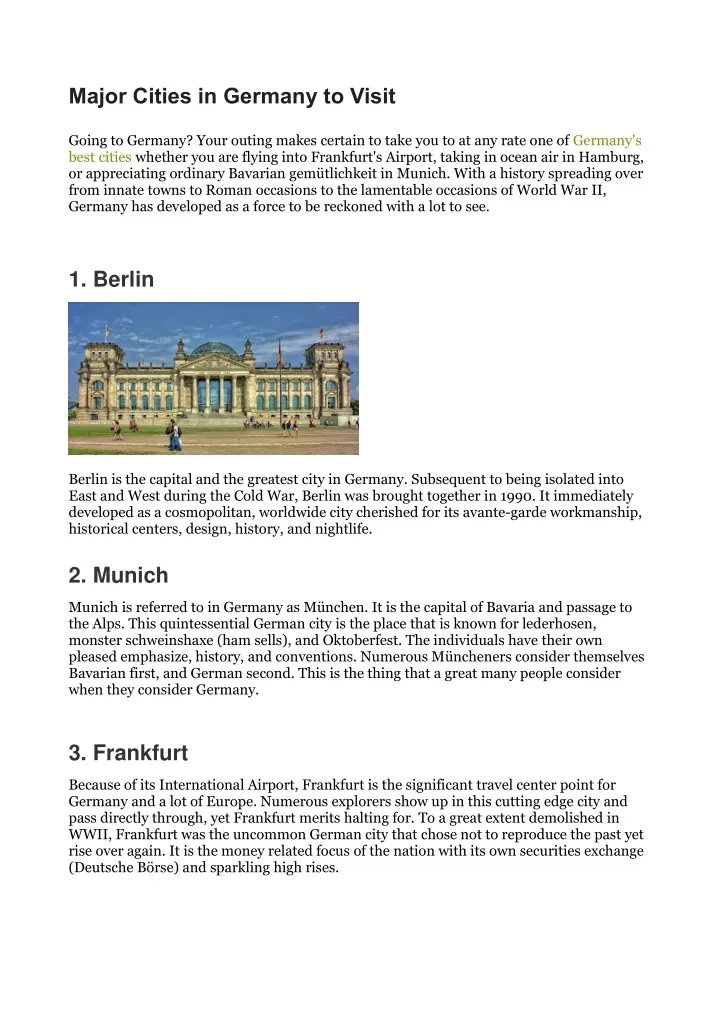 major cities in germany to visit