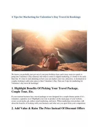 4 Tips For Marketing For Valentine’s Day Travel & Bookings