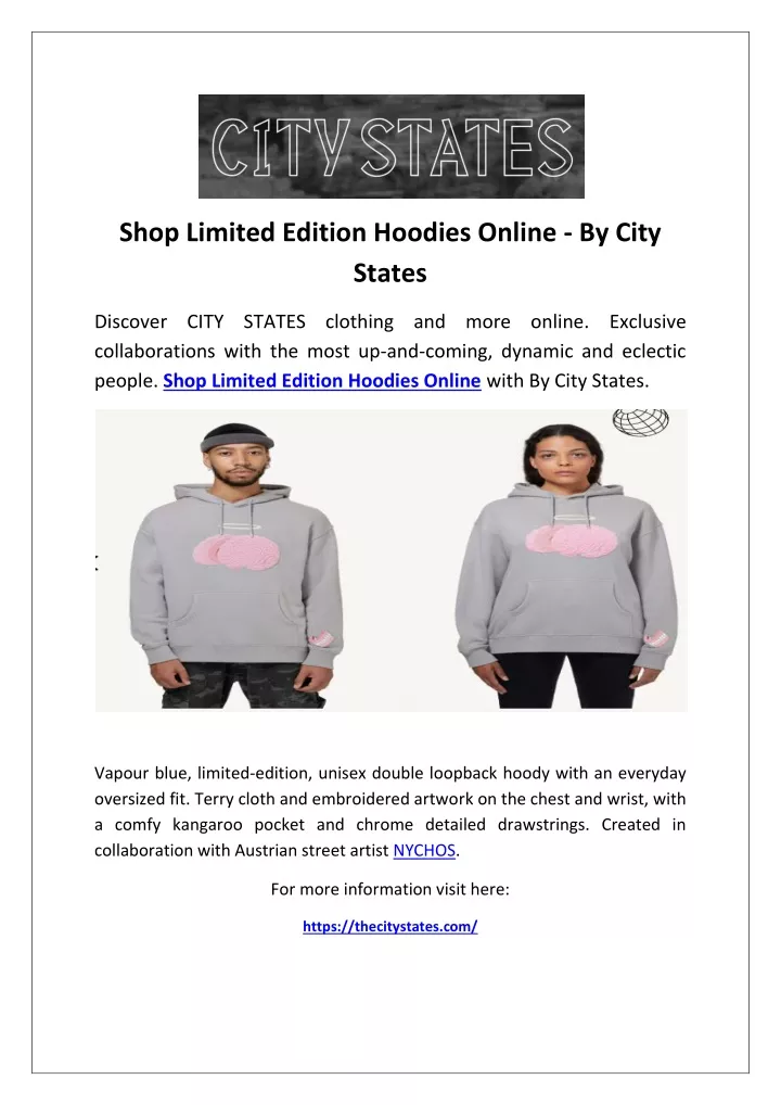 shop limited edition hoodies online by city states