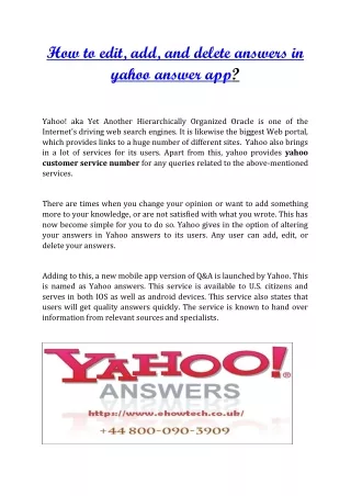 How to edit, add, and delete answers in yahoo answer app