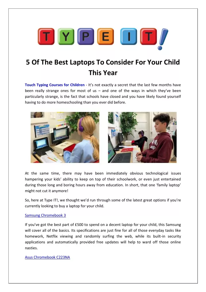 5 of the best laptops to consider for your child