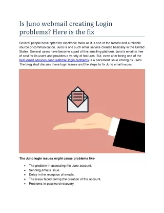 Is Juno webmail creating Login problems? Here is the fix