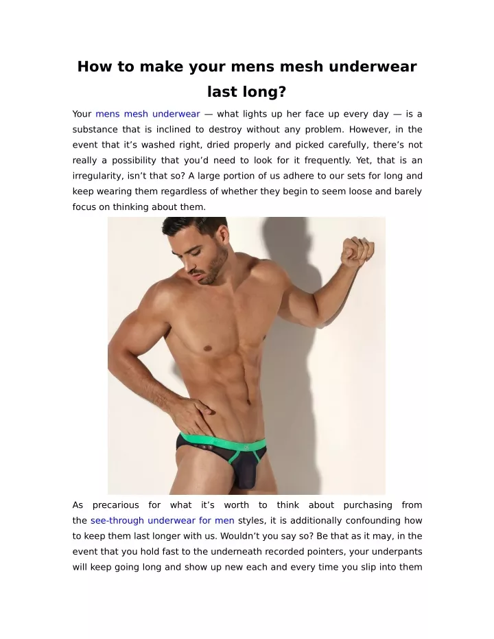 how to make your mens mesh underwear