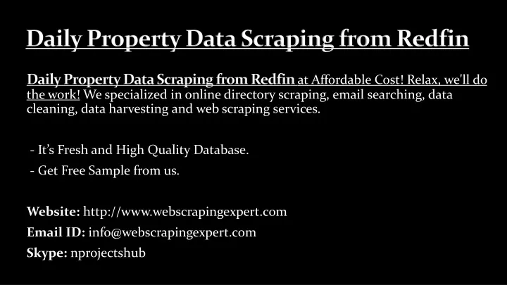 daily property data scraping from redfin