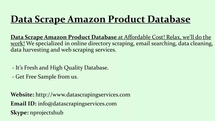 data scrape amazon product database