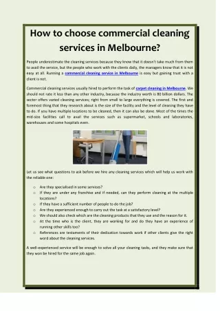 how to choose commercial cleaning services