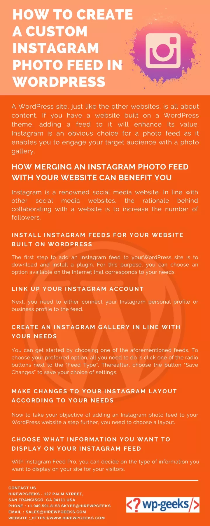 how to create a custom instagram photo feed