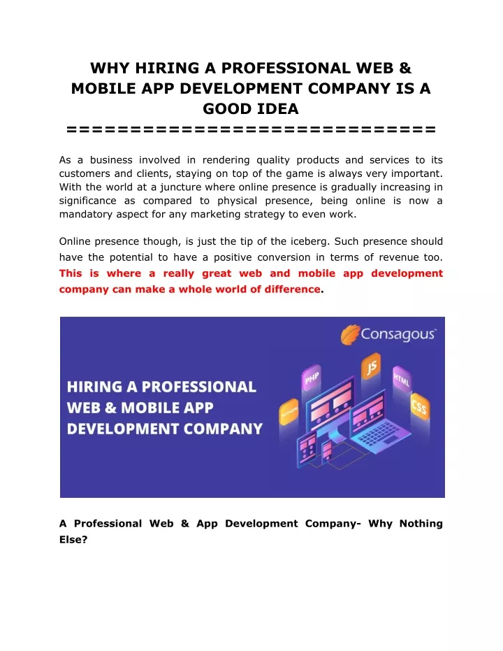 why hiring a professional web mobile