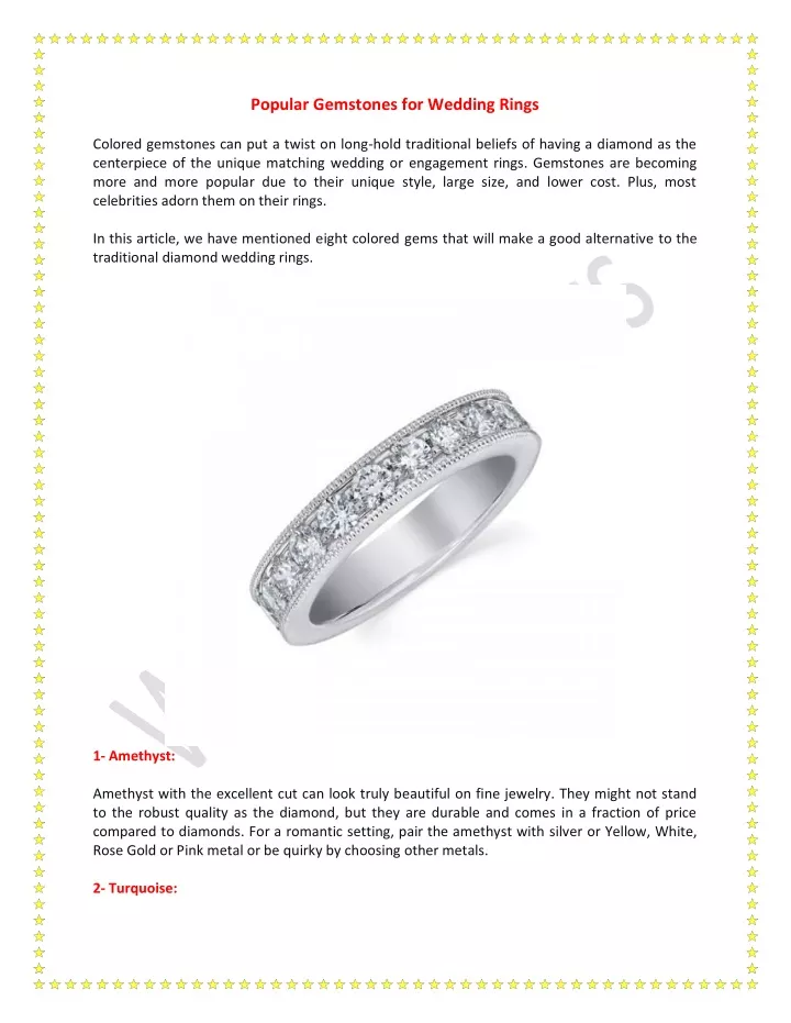 popular gemstones for wedding rings