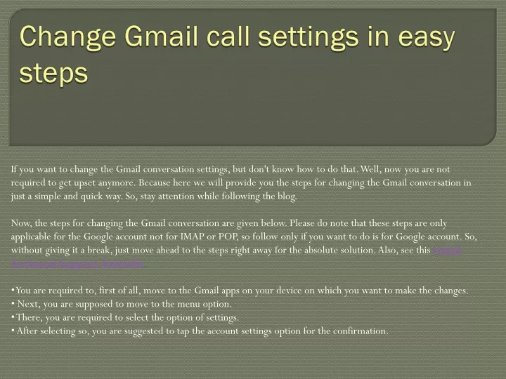 change gmail call settings in easy steps
