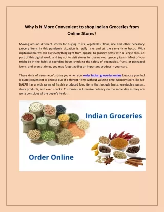 Why is it More Convenient to shop Indian Groceries from Online Stores?