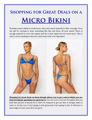 Shopping for Great Deals on a Micro Bikini