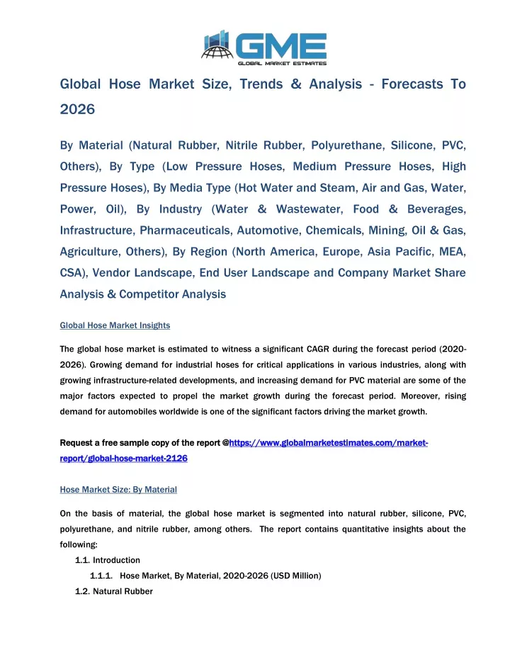 global hose market size trends analysis forecasts