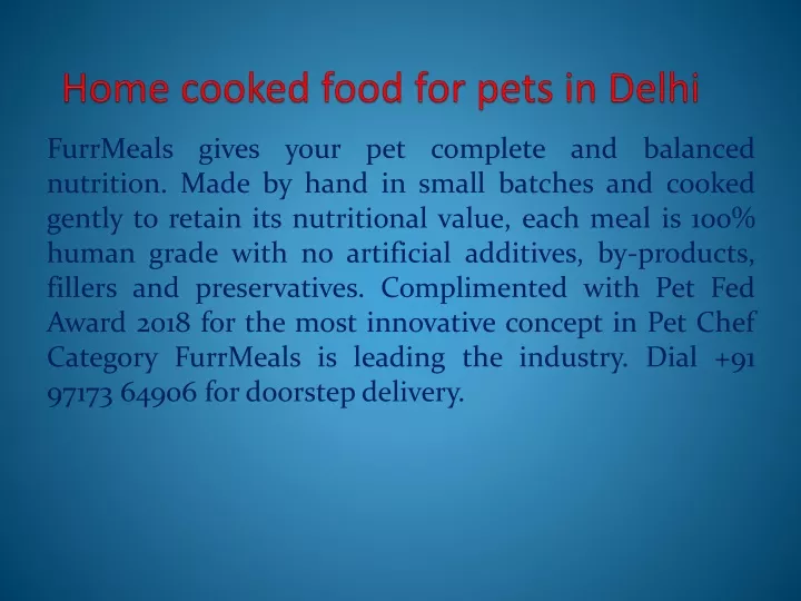 furrmeals gives your pet complete and balanced